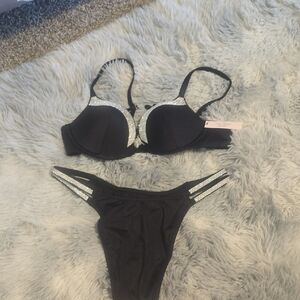 Victoria's Secret Black and Silver Bikini